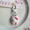 Lindo Gato Pan Blanco Llavero Ins Corazón de Chica Colgante de Dibujos Animados Regalo para Pareja Mejor Amigo Adornos Colgantes para Llaves