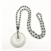 Pingente Fivela da Paz de Jade Natural de Tianshan, Xinjiang, Colar com Anel da Paz de Jade Branco, Pingente Interligado para Clavícula de Jade