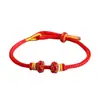 Nudo de Flor de Durazno Pulsera Semi-Terminada Hilo Rojo para el Año de Nacimiento DIY Se Puede Usar para Enhebrar Cuentas y Oro, Pulsera de Cuerda Trenzada de Ocho Hilos Hecha a Mano