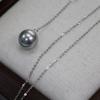 Collar de Perlas Redondas de Plata Esterlina 925 con Luz Fuerte y Nanyang Dorada, Cadena en Forma de Y, Moda de Alta Gama Versátil