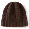 Novo Chapéu de Tricô com Tranças de Caxemira Outono Inverno Quente Anti-frio Chapéu Unissex Casual Chapéu Turbante Chapéu Frio para Exterior