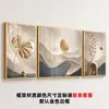Pintura decorativa color champán dorado apagado, arte de pared moderno de lujo ligero con paisaje y plantas para sala de estar, aleación de aluminio con película de cristal, directo de fábrica