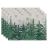 Manteles individuales navideños más vendidos transfronterizos, nueva serie de muñeco de nieve y renos, tapetes resistentes al calor, lino Amazon