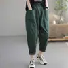 Pantalones Casuales para Mujer 2023, Nuevo Estilo Otoño, Simples Delgados de Moda Casual Retro Negros Pantalones Harem para Mujer, Modernos