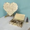 Mesa de Firma Creativa de Madera para Bodas, Adornos de Corazón, Decoración para Fiesta de Bodas, Adornos de Ambiente, Manualidades con Forma de Corazón para el Hogar