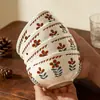 Tigela de Arroz Cor Esmaltada Retro Estilo Japonês Prato Doméstico Tigela de Sopa Tigela para Macarrão Instantâneo Prato de Servir Conjunto de Louças