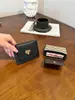 Portatarjetas para Mujer Estilo Coreano Moda Estampado de Letras Ultra-delgado Portadocumentos Organizador de Tarjetas de Crédito Bolso de Mano Simple y Ligero