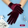 Guantes de Etiqueta de Terciopelo Dorado para Mujer Otoño e Invierno Tejidos Cálidos para Adultos de Cinco Dedos Cálidos Venta al por Mayor Guantes de Joyería