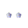 Brincos Mini Florais Simples Estilo Coreano para Mulheres, Brincos Pequenos de Cores Contrastantes, Joias de Orelha Modernas e Doces, Não é Necessário Tirar para Dormir