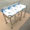 Tubo de 60 mm de diámetro, extra grueso, bisel pequeño, con deflector, banco de trabajo de acero inoxidable, encimera integrada con estante, puede colocar carbón