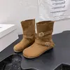 Botines Martin Casuales de Media Pantorrilla Punta Redonda Sin Cordones Tacón Oculto Botines Cortos Mujer Otoño Invierno 2026 Botas Nuevas Tacón Apilado Retro Occidental