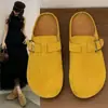 Zapatos de Exterior para Mujer Birkenstock Medio Pantufla Modelo Nuevo 2026 con Aumento Oculto de Altura, Zapatos de Mujer Slip-On de Suela Suave, Pantuflas Retro Cerradas para Flojera