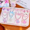 Set de Collar, Pulsera, Anillo y Aretes para Niñas de Kuromi, Cuentas, Colgante, Accesorios de Dibujos Animados de Sanrio para Niñas