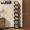 Zapatero Inclinado de Múltiples Niveles para Uso Doméstico, Zapatero Simple Estilo Ins para Entrada, Dormitorio, No Requiere Instalación, Estante de Almacenamiento a Prueba de Polvo
