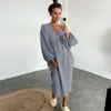 Nuevo Producto de Primavera 2026 de Amazon Bata de Noche de Algodón Puro Estilo Europeo y Americano Holgada y Cómoda Ropa de Casa Pijamas para Mujer