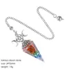 Pingente Pêndulo de Cristal Natural Transfronteiriço, Pêndulo de Resina Hexagonal de Três Pontas em Forma de Diamante Vintage para Yoga Meditação, Frequência Ajustável