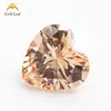 3x3 ~ 15x 15mm 5A forma de corazón de durazno circonita de color colección fábrica de gemas de Wuzhou anillo al por mayor superficie piedra desnuda