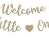 Banner Tema Bem-Vindo Bebê Banners de Glitter Decorações para Festa de Revelação de Gênero Banners de Letras Outros