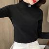 Venda Direta de Fábrica Camisa Básica de Veludo Alemão Dupla Face para Mulheres 2023 Novo Estilo Outono e Inverno Gola Alta Meia Espessada Blusa Versátil Trbottomy