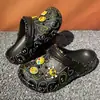 Zuecos de Celebridad Transfronterizos con Caras Sonrientes, Negros, Cómodos, Elegantes, Versátiles, Unisex, Modernos, que Aumentan la Altura, Modelo Masculino 2026