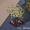 Acessórios para Nail Art de Cruz Incrustada com Diamantes Novos Acessórios Simples de Metal para Nail Art Atacado Decoração de Diamante de Liga Brilhante para Unhas