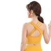 Sujetador Deportivo de Yoga Push-Up a Prueba de Golpes de Nuevo Estilo Transfronterizo Europeo y Americano con Diseño de Espalda Cruzada de Tres Líneas, Sujetador de Fitness Cómodo y que Reduce la Presión