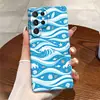 Venta Caliente de Verano Caricatura Concha Estrella de Mar Olas Azules Blancas Funda para Teléfono S24Ultra Galaxy S26 Agujero Preciso Cubierta Dura