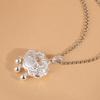 Pie de Rey Ciervo Dorado Plata Llana Cuentas de Plata Borla Fuzi Ruyi Colgante Candado de Plata Combinación Sencilla Collar Colgante para Mujer
