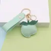 Llavero colgante de cuero PU de melocotón, DIY hecho a mano, decoración creativa de llavero de melocotón para amigos y parejas