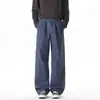 Pantalones casuales para hombre, nuevos estilos de otoño/invierno, pantalones de trabajo de algodón lavado estilo americano, corte holgado, pantalones casuales de pierna recta, pantalones largos para hombre