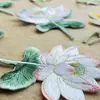 Parches de tela bordados de loto, accesorios para cheongsam, accesorios para Hanfu, parches de estilo chino, parches termoadhesivos, parches bordados para disfraces de escenario, apliques bordados