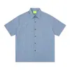 Camisas de Verão Americanas Retrô Xadrez de Manga Curta para Homens e Mulheres, Moda Loose High Street Workwear, Camisas Xadrez Estilo College para Homens