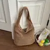 Bolsa de Ombro Grande Capacidade, Bolsa de Mão, Bolsa de Palha Tecida para Trabalho/Praia, Estilo Preguiçoso Versátil Ins, Bolsa de Palha para Férias para Mulheres