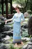 Manga media Dai traje Dai falda falda cruzada falda tubular tradicional Dai de Yunnan falda cruzada fábrica venta directa al por mayor