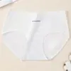 Ropa interior de algodón para mujer Clase a sin tintes, Ropa interior de algodón transpirable con hilo de colores para mujer, Calzones de algodón puro con entrepierna extendida talla grande para mujer
