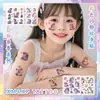 Pegatinas de Tatuaje de Brillo para Niños Unicornio Lindo Pony Dibujo Animado Colorido Niña Impermeable Duradero Brillo Brazo