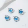 Preservação de Cor Conjunto de Ouro 14K Zircônia Planeta Azul Galáxia Lua Pingente diy Pulseira Colar Feito à Mão Joias Pingente