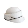 Chapéu de Visor Brilhante com Strass Estilo Japonês para Equitação Feminina, Chapéu de Feltro de Lã Australiana Quente para Outono e Inverno com Tira de Corrente Colorida Boné de Baseball