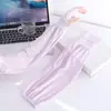 Mangas de Hielo Anti-UV Verano Exterior Mangas de Hielo para Mujer Mangas Finas de Seda de Hielo Protectores de Brazo Letra R Mangas de Hielo
