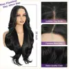 Peluca de Encaje para Mujer, Raya Media Cabello Largo, Cobertura Total de la Cabeza, Cabello Largo Rizado, Cabello de Fibra Realista, Ondas Voluminosas