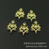 Accesorios de joyería de cobre fundido para bricolaje, 19 x 11 mm, colgante pequeño de cobre fundido con giro, pendientes colgantes
