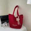 Bolsa de Lona de Gran Capacidad para Mujer 2025 Nueva Bolsa de Hombro Tipo Tote Coreana Ins Bolsa para Estudiantes Clase Viajero
