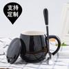 Hunan colorido esmalte cerâmica xícara pode ser usado como presente xícara de chá impresso publicidade logotipo xícara de café com tampa colher café
