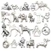 1 Nuevo Modelo de Aleación de Plata Antigua Serie Animal Perro Colgante Encanto Pulsera DIY Collar Llavero Accesorio de Joyería