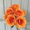 Buquê de Rosas com 9 Cabeças, Rosa Artificial com Múltiplas Cabeças, Decoração Floral para Mesa de Casamento, Flor de Seda, Fabricante Atacadista para Exportação