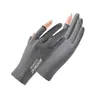 Guantes de Protección Solar para Mujer, Delgados de Seda de Hielo, Primavera y Verano, Anti-UV, para Ciclismo y Conducir al Aire Libre, Antideslizantes, Guantes de Pesca