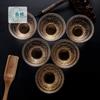 Taza de Té de Vidrio Japonés Tazón de Té Taza Maestra Taza de Té Kung Fu Transparente Taza de Vino de Fruta Engrosada Taza de Agua Dorada Juego de Té para el Hogar
