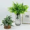 Manojo de Eucalipto de Plástico Planta Verde Artificial Hojas de Eucalipto Hojas Redondas Hojas de Dinero Decoración del Hogar Guirnalda Dintel Arreglo Floral
