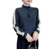 Suéter Cálido de Felpa de Doble Cara para Otoño e Invierno, Deportivo y Casual, de Color en Contraste, para Exterior, Top para Mujer, Elegante, para Ir al Trabajo, Cubre Vientre, Delgado