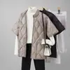 Chaleco de algodón de manga corta para mujer para otoño e invierno, chaleco acolchado de algodón holgado, capa interior cálida para estudiantes, chaleco interior de manga media